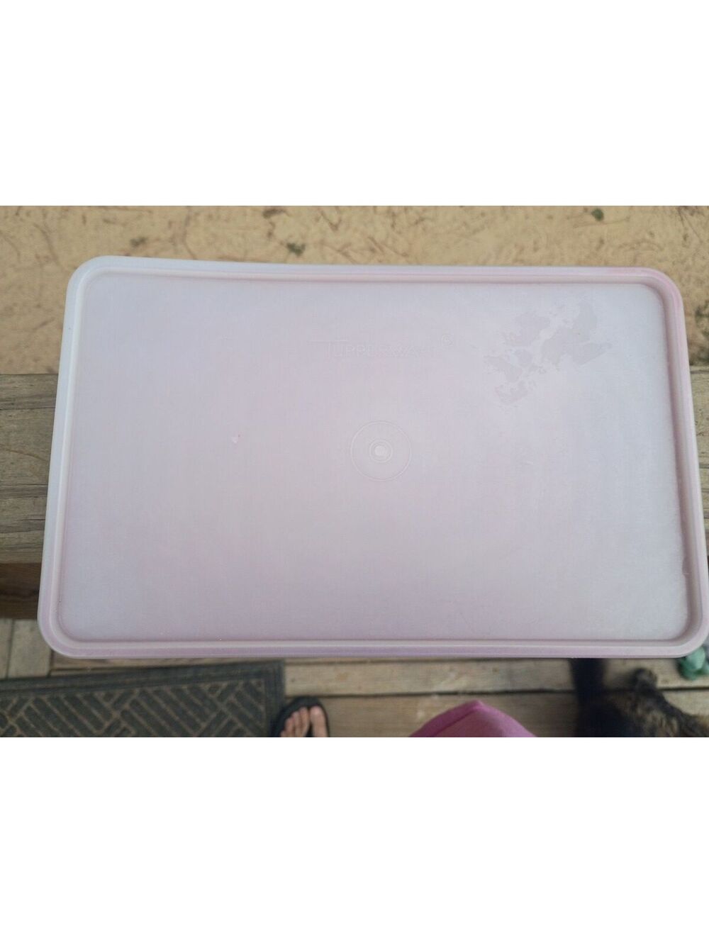 Vintage Tupperware Rectangular Food Storage Container Red Drain Tray & Lid